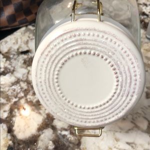 Rae Dunn inspired Bianca glass & cream ceramic jar